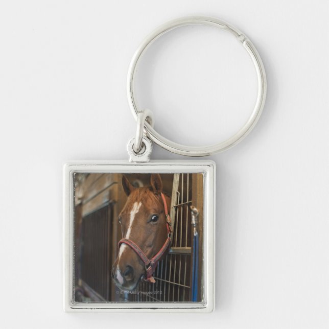 Horse in stall key ring (Front)