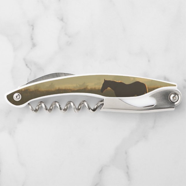Horse in Sunrise Wine Bottle Opener (Back)