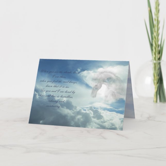 Horse in the clouds sympathy card (Front)