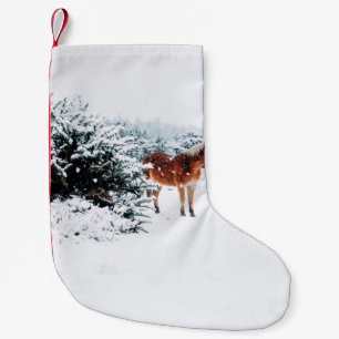 HORSE IN THE FALLING SNOW SMALL CHRISTMAS STOCKING