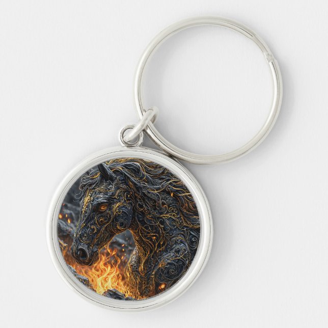 Horse in the fire key ring (Front)