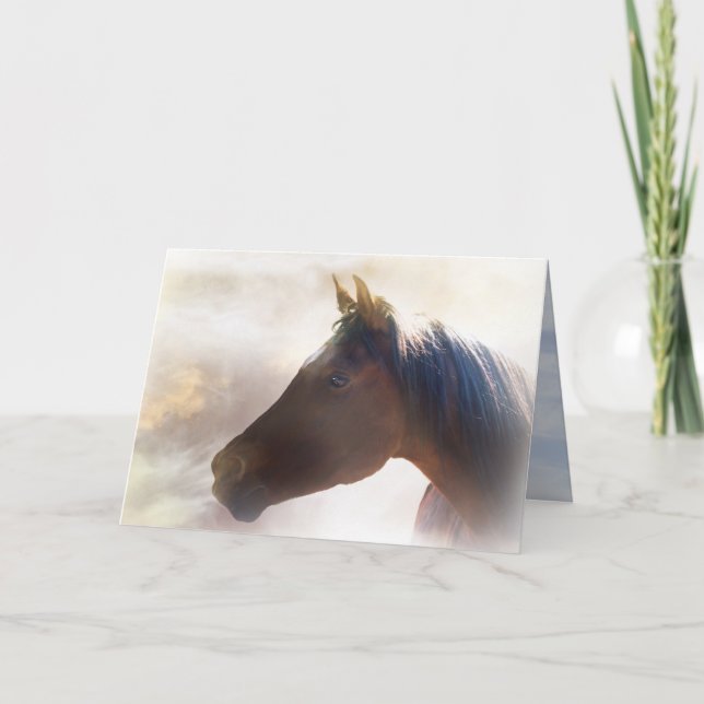 Horse in the mist sympathy card (Front)
