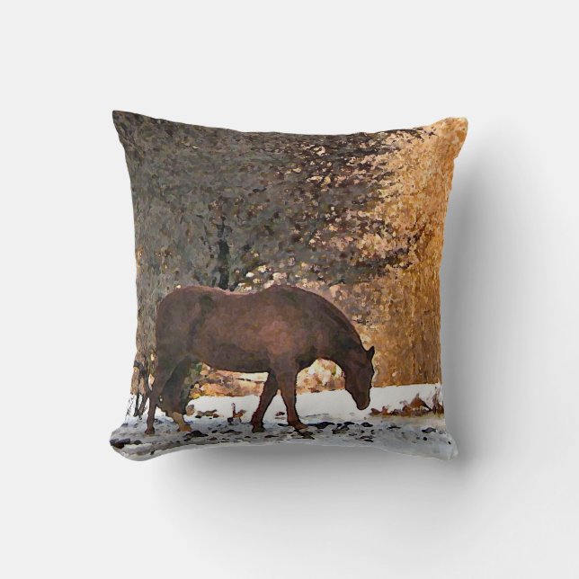 Horse in Winter Cushion (Front)