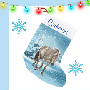 Horse In Winter Scene Custom Stocking