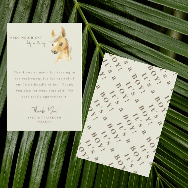 Horse It's a Boy Baby Shower Message Thank You  (Creator Uploaded)