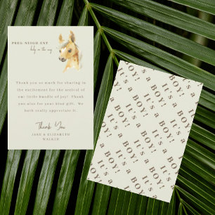 Horse It's a Boy Baby Shower Message Thank You Card