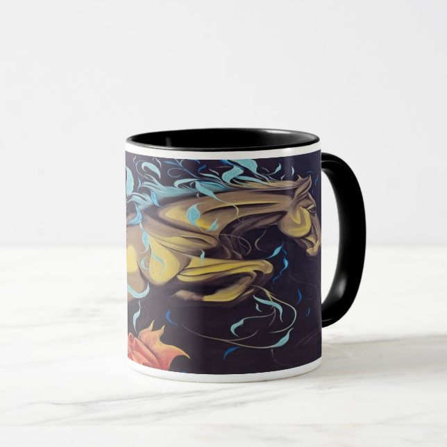 Horse Jump Abstract Graffiti Design Mug (Front Right)