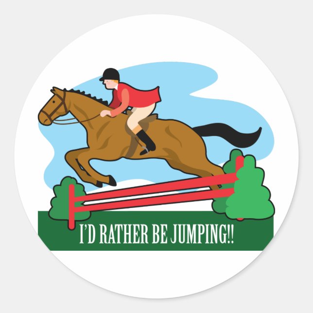 Horse Jump Classic Round Sticker (Front)