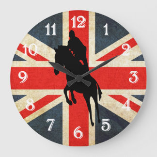 Horse Jumper Union Jack Flag Wall Clock