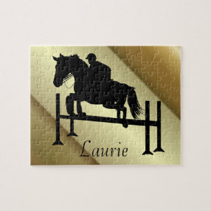 Horse Jumper w/ Your Name Jigsaw Puzzle