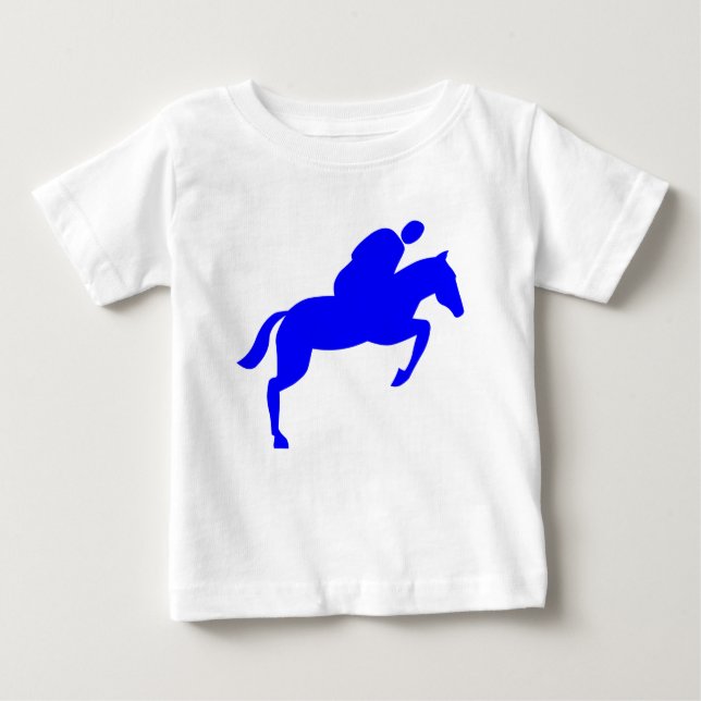 Horse Jumping - Blue Baby T-Shirt (Front)
