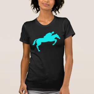 Horse Jumping - Cyan T-Shirt