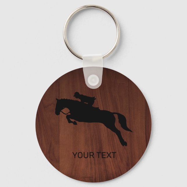 Horse Jumping Dressage Equestrian Key Ring (Front)