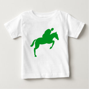 Horse Jumping - Grass Green Baby T-Shirt