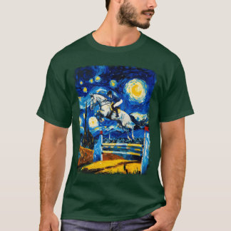 Horse Jumping Horse Show Equestrian Starry Night P T-Shirt