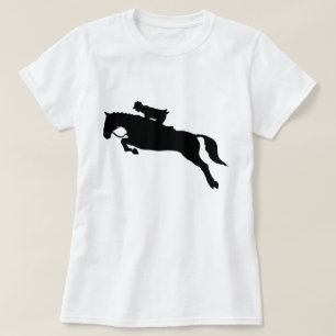 Horse Jumping Hunt Seat Equestrian Silhouette T-Shirt
