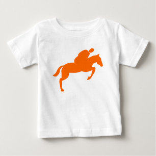 Horse Jumping - Orange Baby T-Shirt