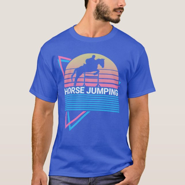 Horse Jumping Retro family T-Shirt (Front)