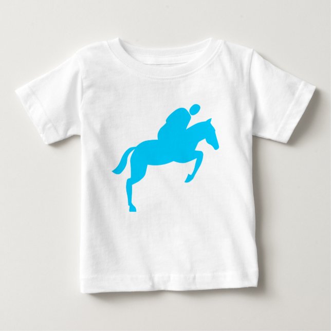 Horse Jumping - Sky Blue Baby T-Shirt (Front)
