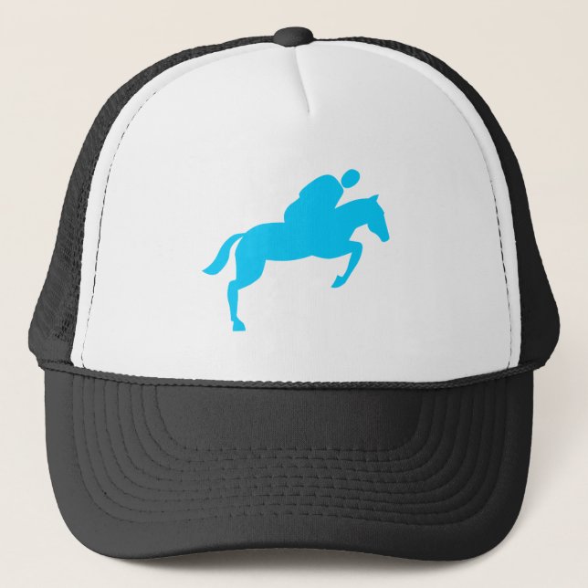 Horse Jumping - Sky Blue Trucker Hat (Front)