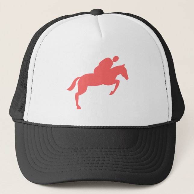 Horse Jumping - Tropical Pink Trucker Hat (Front)