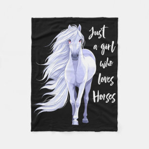 Horse Just A Girl Who Loves Horseback Riding Eques Fleece Blanket