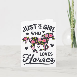 Horse Just A Girl Who Loves Horseback Riding Farm Card