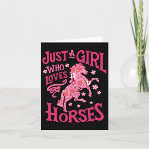Horse Just A Girl Who Loves Horseback Riding Farm Card