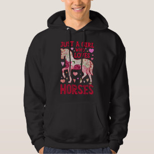 Horse Just A Girl Who Loves Horseback Riding Farm Hoodie