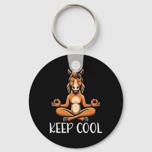 Horse Keep Cool Yoga Meditation _1  Key Ring