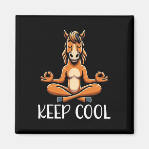 Horse Keep Cool Yoga Meditation _1 Magnet