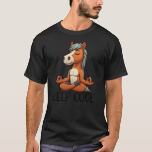 Horse Keep Cool Yoga Meditation T-Shirt