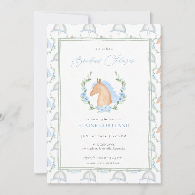 Horse Kentucky Derby Bridal Shower Invitation (Front)