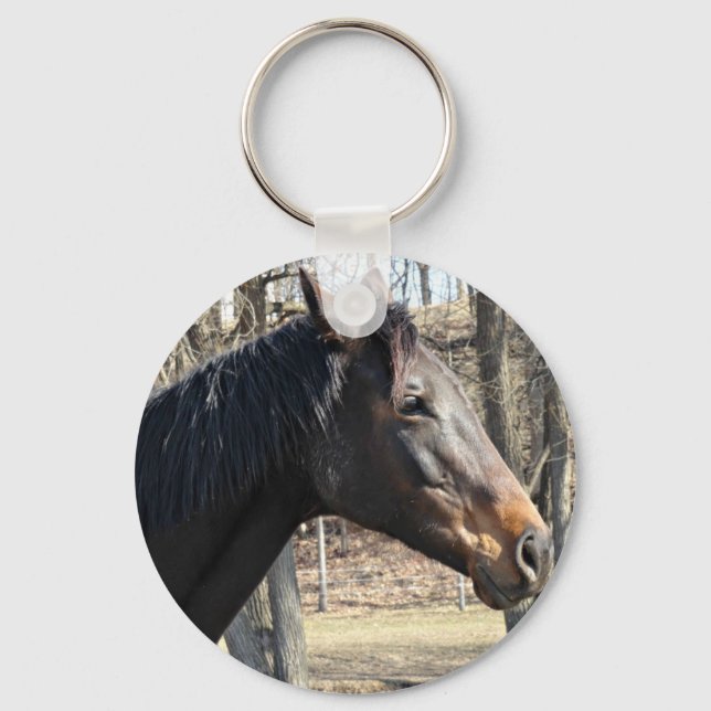 Horse KeyChain, Customisable with your Own Photo Key Ring (Front)