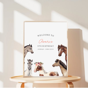 Horse Kid's Birthday Welcome Poster