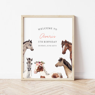 Horse Kid's Birthday Welcome Poster
