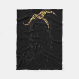 Horse Leopard Print Bandanna Horseback Riding Hors Fleece Blanket