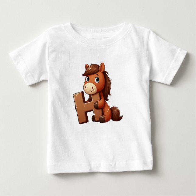 Horse Letter H Baby T-Shirt (Front)
