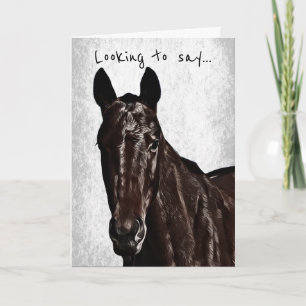 Horse Looking at You Birthday Card
