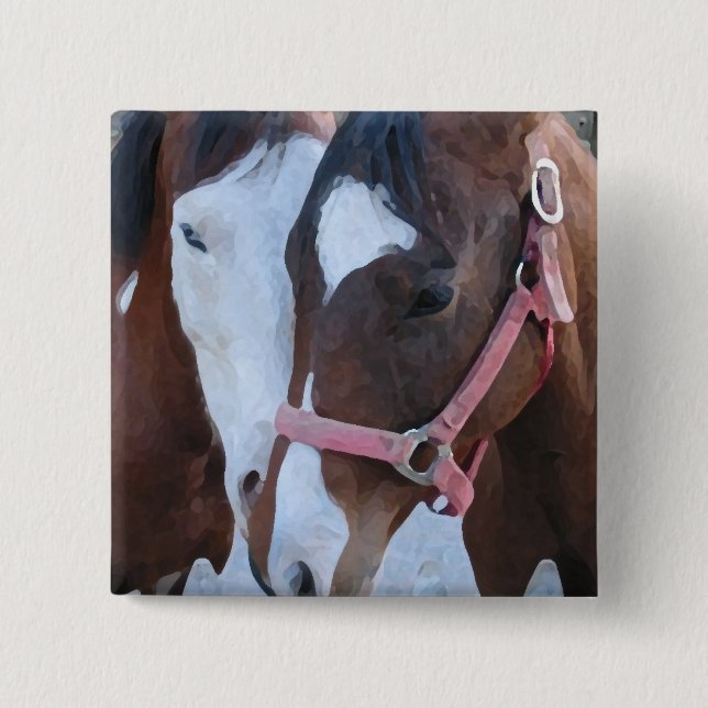 Horse Love 15 Cm Square Badge (Front)
