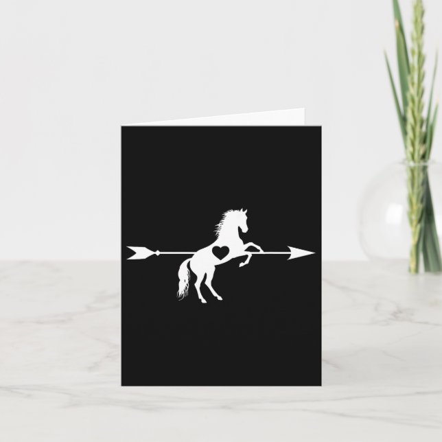 Horse Love Cupid Arrow Horse Heart Horses Lover Eq Card (Front)