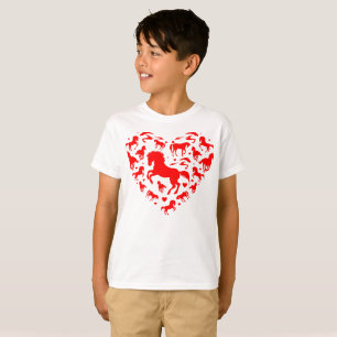 Horse Love Heart Toddlers Valentines Day T-Shirt