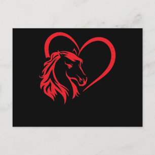 Horse Love Horse Head Heart Riding Valentine's Day Postcard