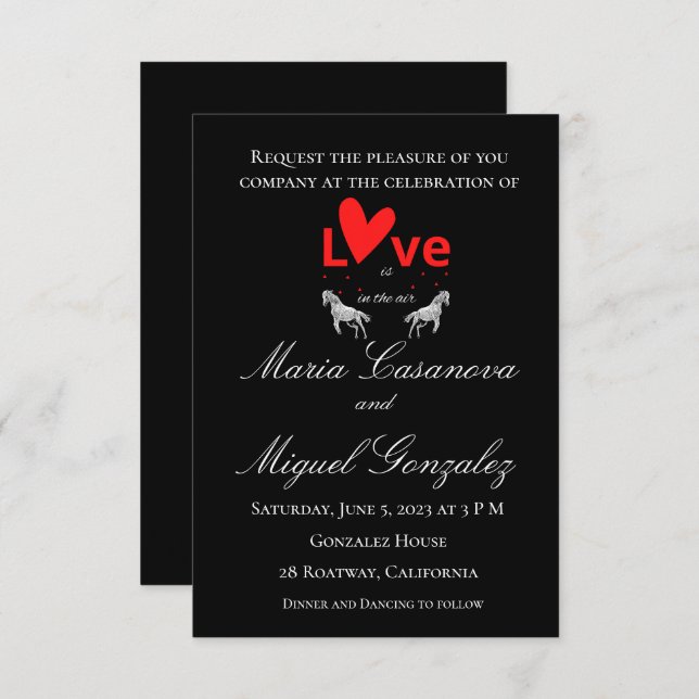 Horse Love  invitations (Front/Back)