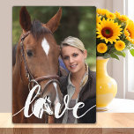 Horse LOVE Personalised Modern Equestrian Photo Plaque<br><div class="desc">Looking for the ultimate gift for horse lovers and equestrians alike - our LOVE with horse head design photo plaque! This modern, simple and chic plaque features LOVE and your custom photo of your horse, making it the perfect keepsake for any horse girl or horse lover. This plaque is an...</div>