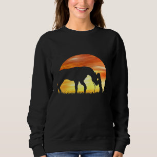 Horse Love Sundown Shadow Girl With Horse Sweatshirt