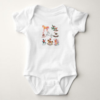 Horse Lover Animal Christmas, Christmas Farm Anima Baby Bodysuit
