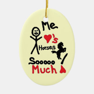 Horse Lover Cartoon Ceramic Ornament