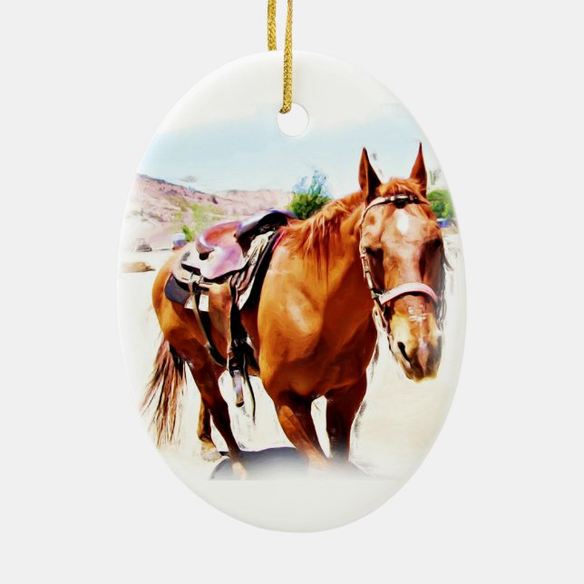 Horse Lover_ Ceramic Ornament (Back)