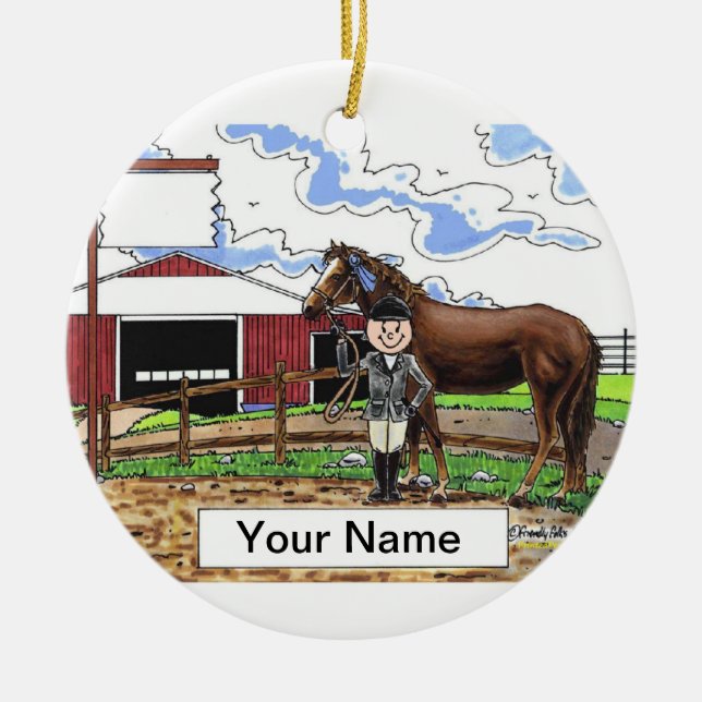 Horse Lover Ceramic Tree Decoration (Front)